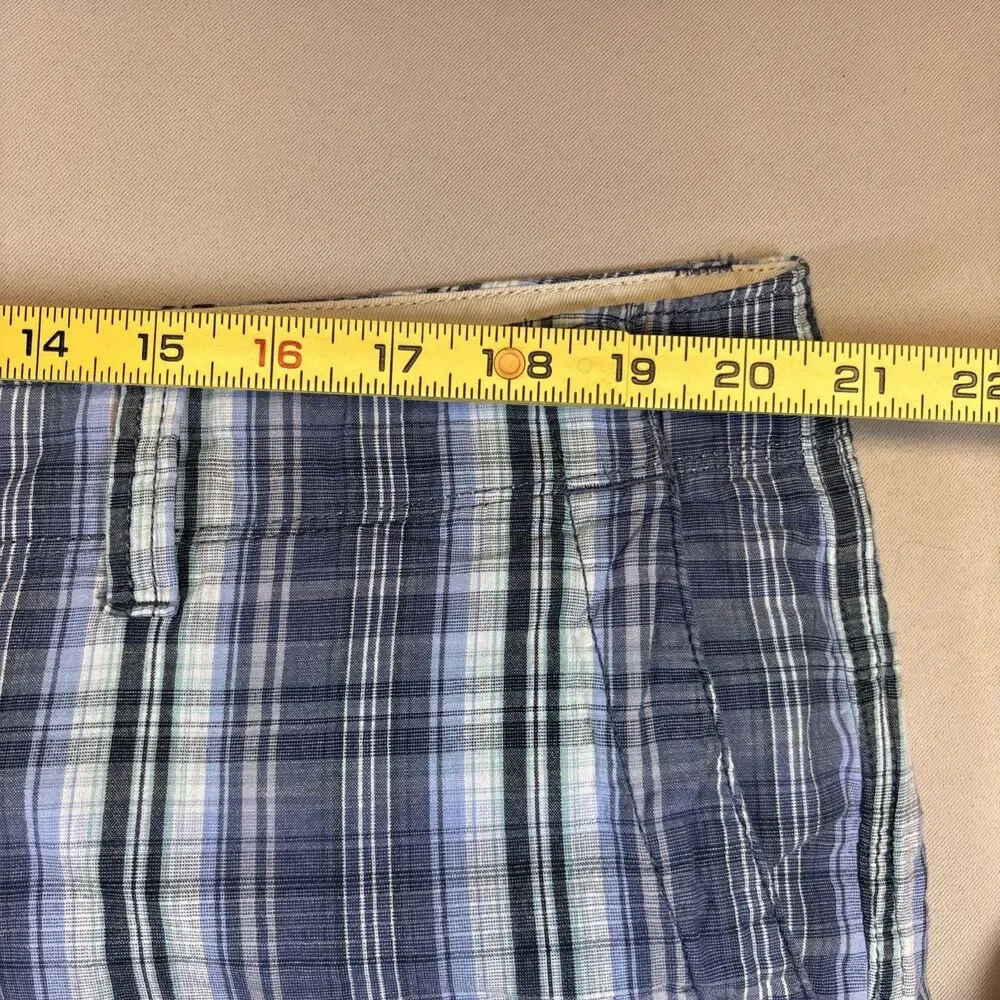 Tommy Bahama Relax‎ Chino Shorts Mens 42 Blue Check Plaid Cotton Casual 10”